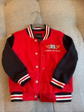 Pixar Kids' Lightning McQueen Red & Black Varsity Jacket